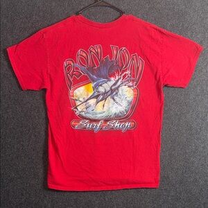 Ron Jon Red Surf Shop Marlin Graphic Tee Large